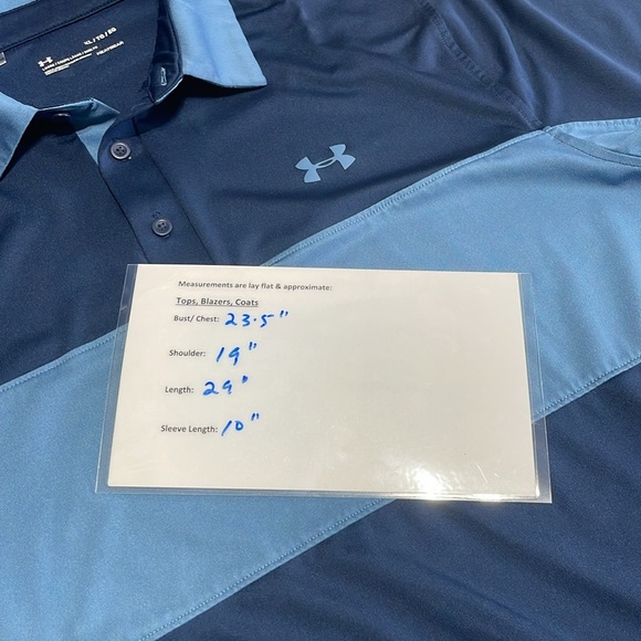 Under Armour UA Shirt Men's Performance Colorblock Playoff Polo Blue XL - Picture 7 of 8